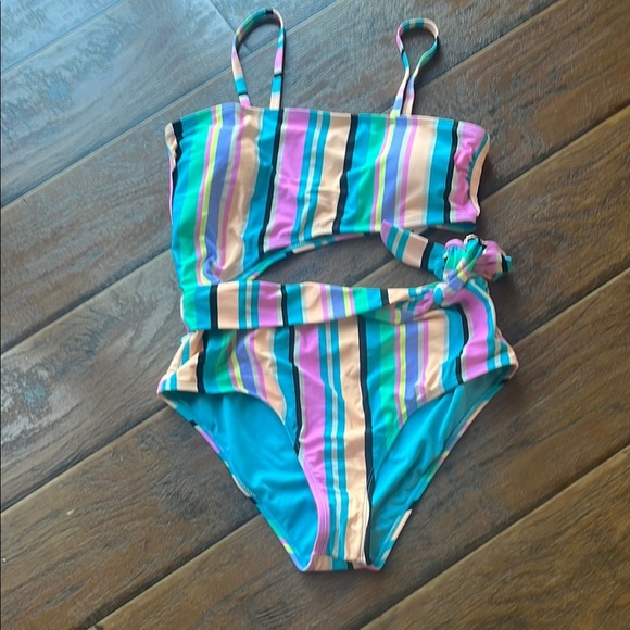 Colorful Striped Kids Swimsuit - Picture 1 of 6